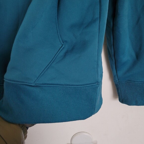 Under Armour Semi Fitted Hoodie Teal Long Sleeve Pullover Sweatshirt Size Large - Picture 7 of 12
